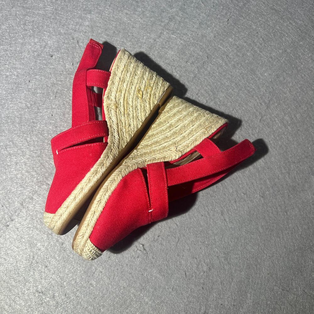 Lauren Ralph Lauren Red Espadrille Wedge Slingback Sandals - Picture 10 of 10